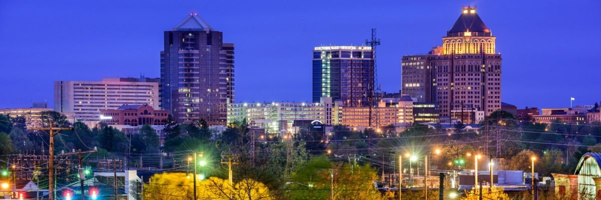 greensboro nc skyline at night