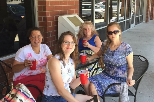 Heather Wolfe with her friends