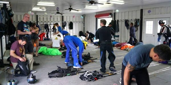 Ground school during skydiving certification