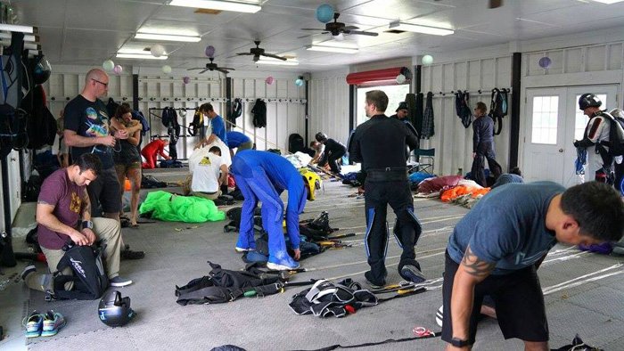 Ground school during skydiving certification