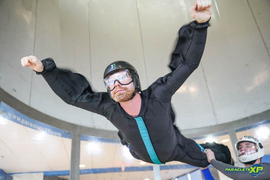 An AFF student flying in the Paraclete XP wind tunnel
