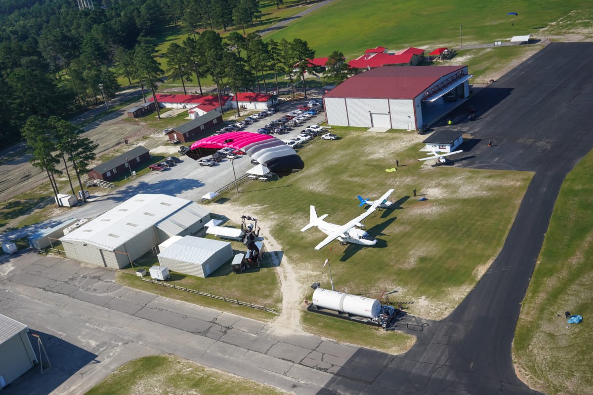 A view of Skydive Paraclete XP's dropzone.