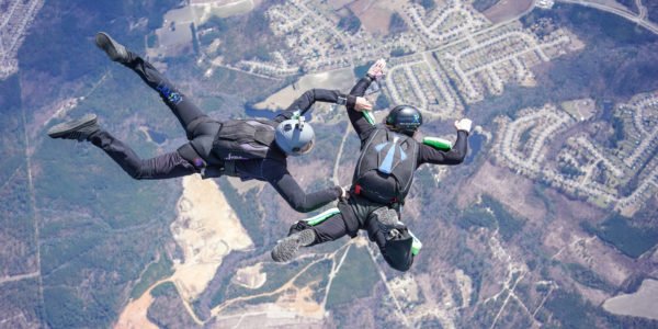 AFF skydivers in freefall