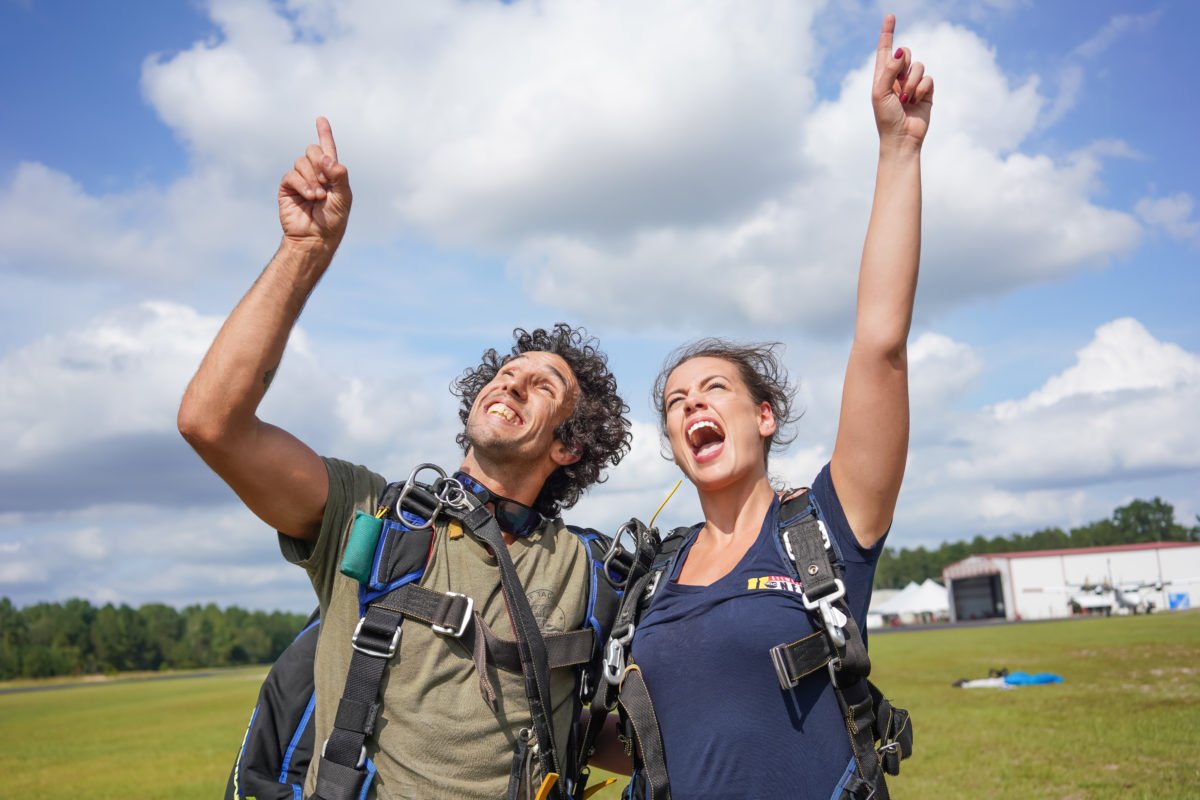 skydiving in the fall