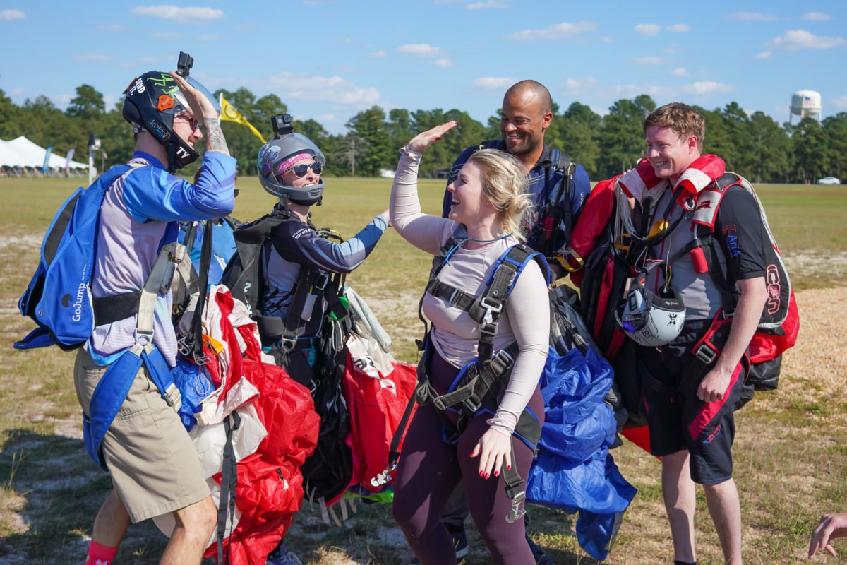 skydiving with friends